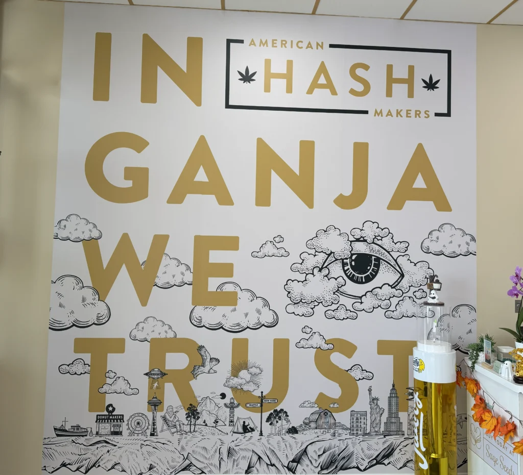 A mural inside the Sage Seeds location